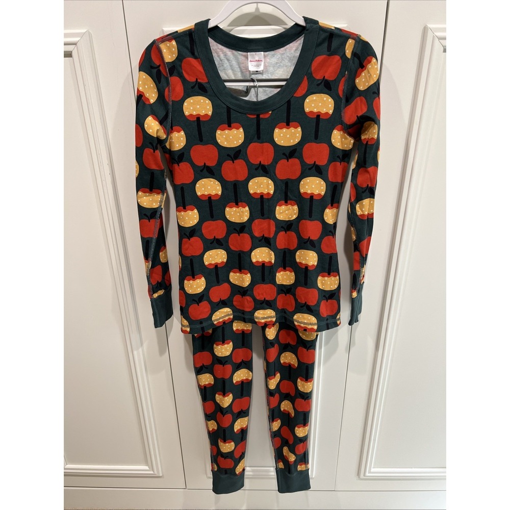 Hanna Andersson Organic Cotton Pajama Set Carmel Apple Print Autumn Fall